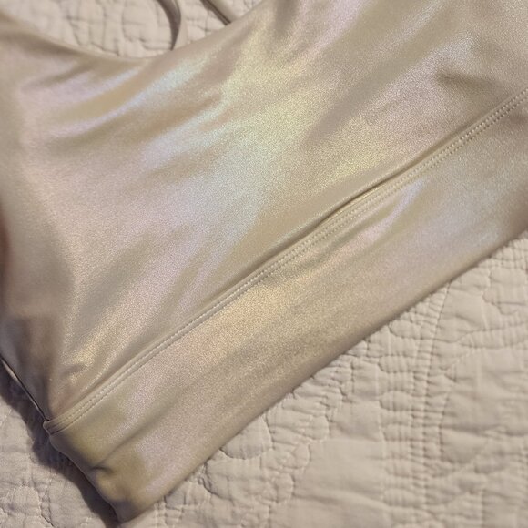 ZYIA Active Unicorn Luxe Bra Size S White Opalescent Shimmer GUC - Picture 9 of 11